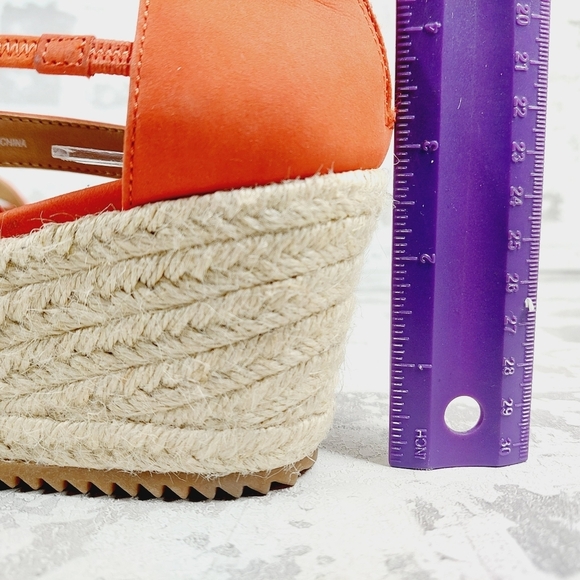 New Eileen Fisher Wanda Orange Suede Espadrille H603 - Picture 9 of 12